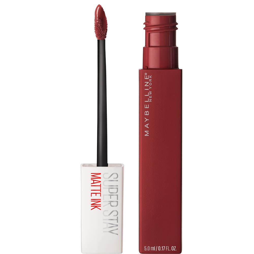 230816053712847_1 Maybelline Super Stay Matte Ink Liquid Lipstick Makeup, Long Lasting High Impact Color, Up to 16H Wear, Exhilarator, Ruby Red, 1 Count - Image 1